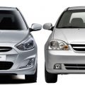 Hyundai Accent и Chevrolet Lacetti
